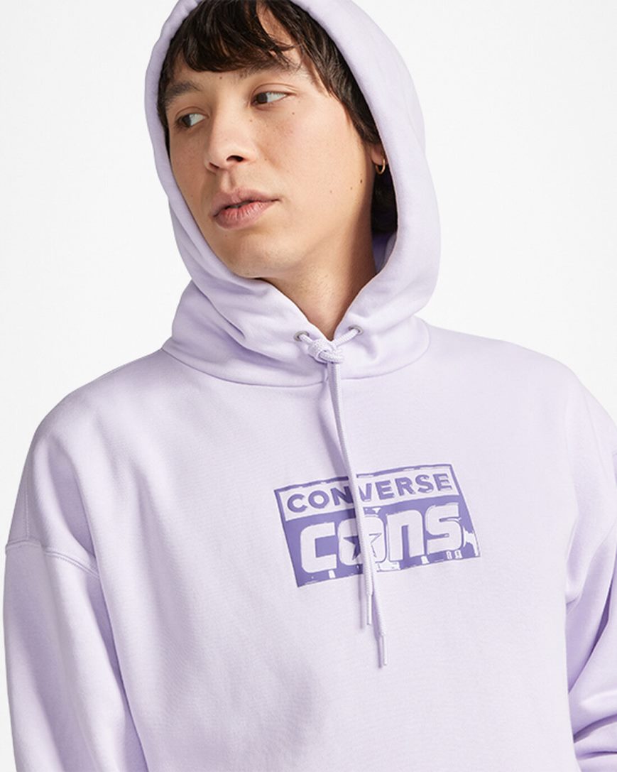 Moletom Com Capuz Converse CONS Fleece Pullover Masculino Roxo | PT R00T895